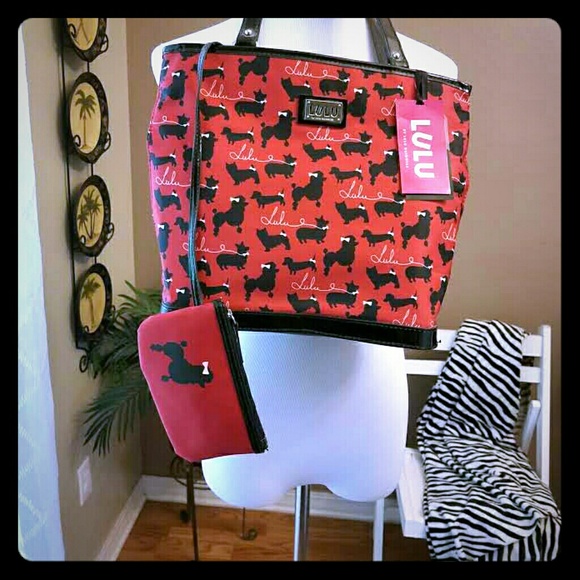 Lulu Guinness Handbags - Lulu Guinnes Red Wagging Tote NWT